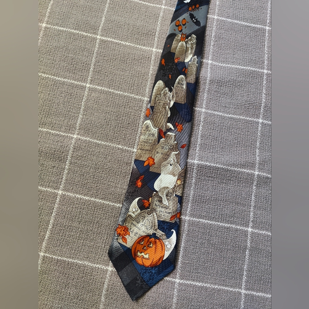 Vtg Halloween Neck Tie Gianfranco Silk House Collezione